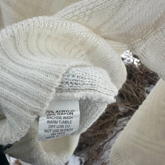 Vintage Area by TAG XL Collared Geometric Cream Sweater - Picture 3 of 5